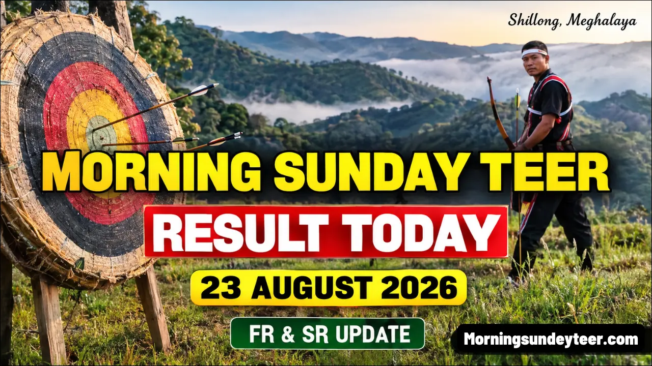 Morning Teer Result Today 23 August 2026 – Shillong Morning Teer FR & SR Update